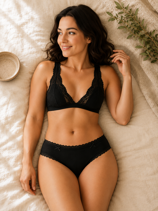 Leakproof Black Bamboo Underwear 3PK