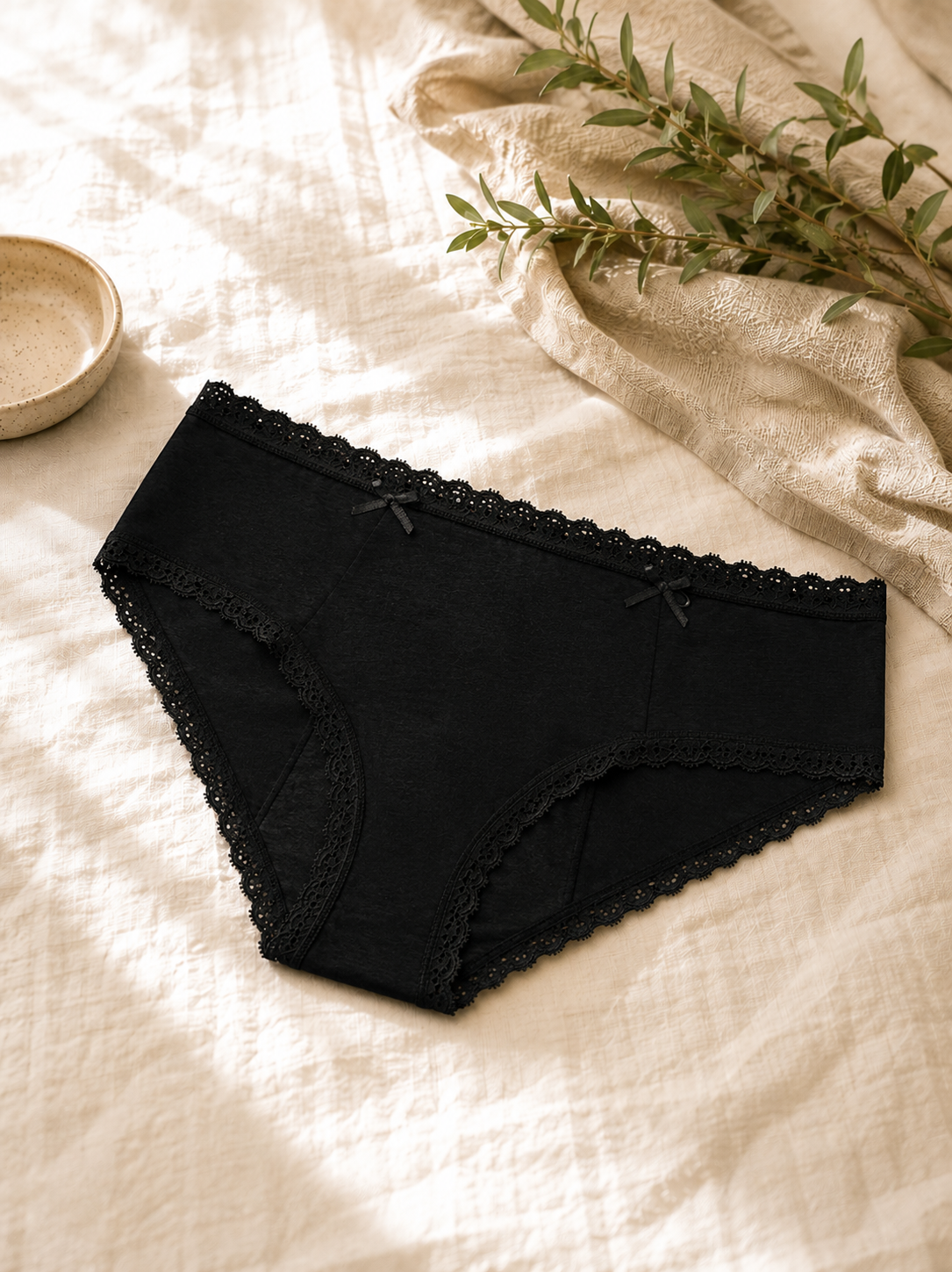 Leakproof Black Bamboo Underwear 3PK
