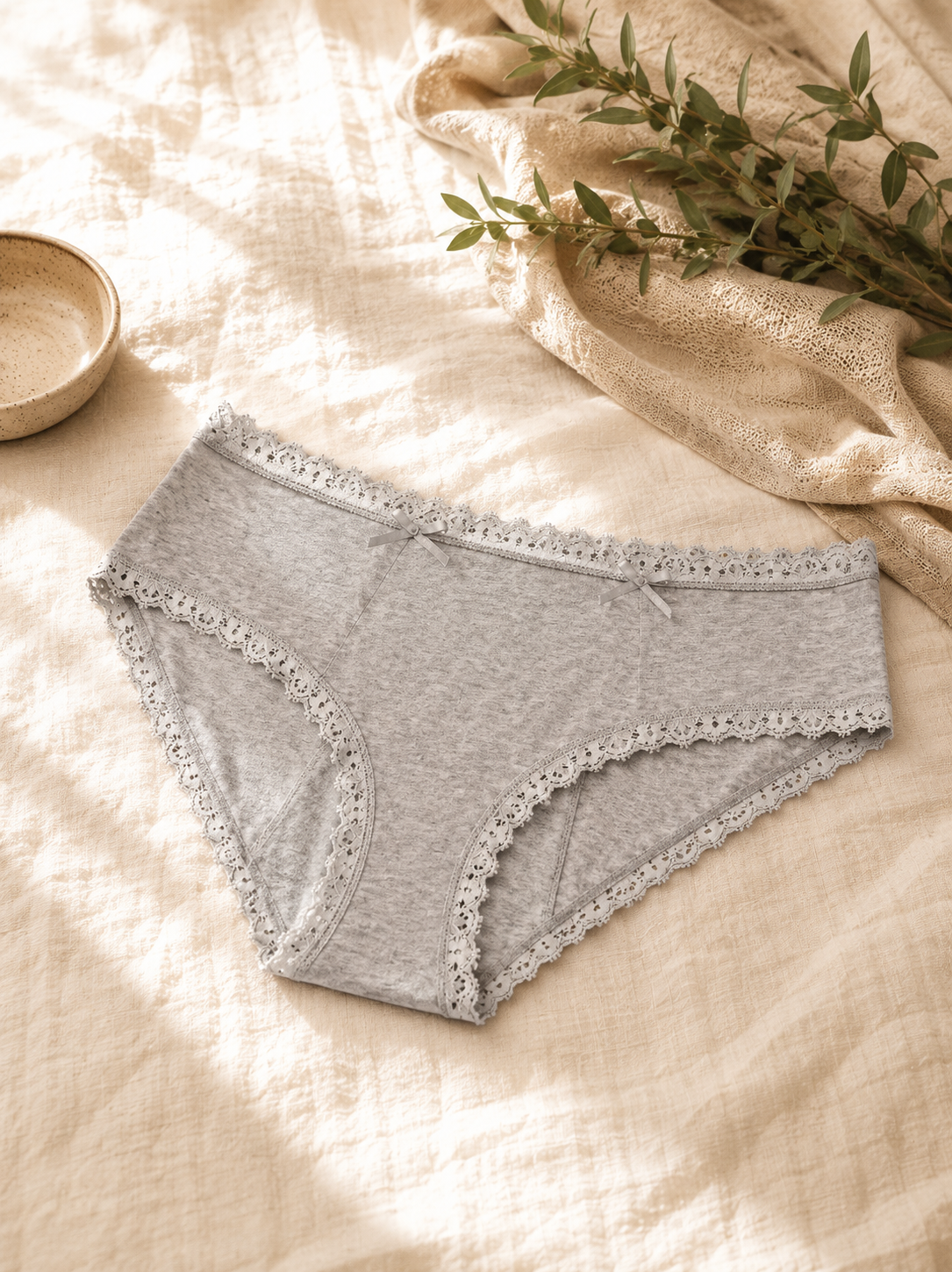 Leakproof Cotton Heather Grey Underwear 3PK
